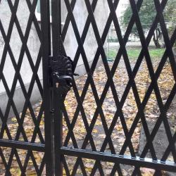 brama wjazdowa metalowa z ozdobna klamka